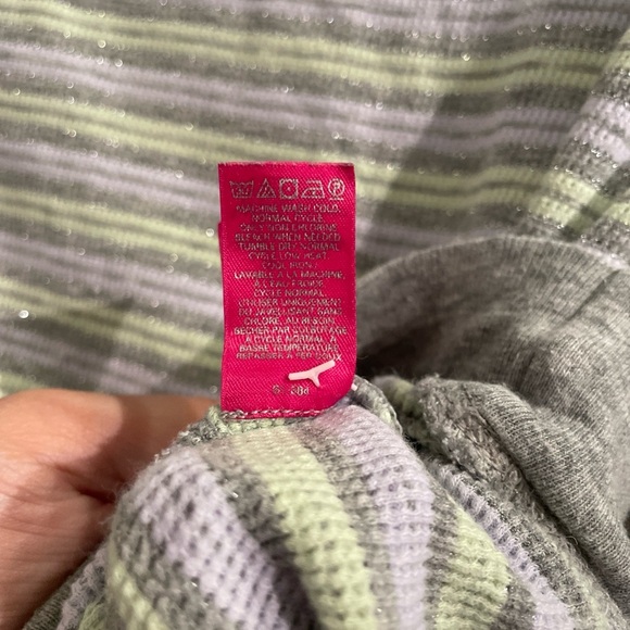 Victoria's Secret Gray and Light Green Striped Shirt - Picture 4 of 4